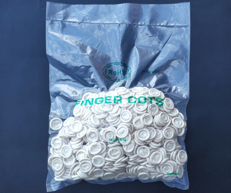 800pcs 6*5CM Disposable latex finger cot white No powder Tattoo Beauty Manicure rubber Protection anti-static Finger sleeve | Спорт и