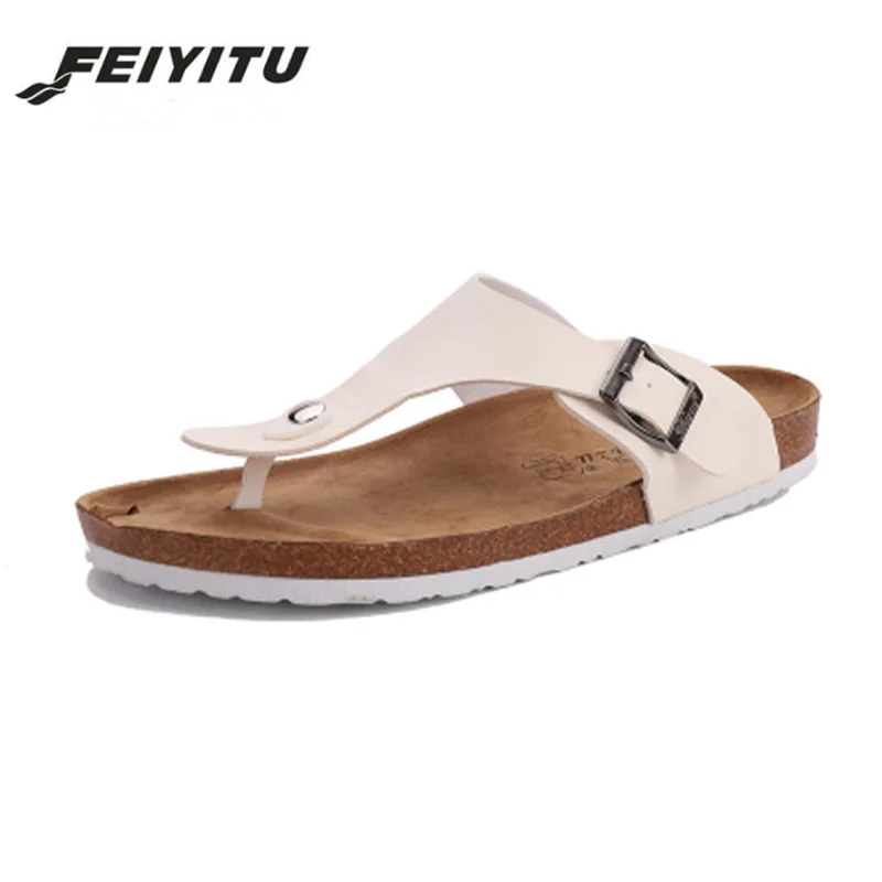 Летние мужские сандалии FeiYiTu в стиле унисекс пробковые шлепанцы повседневные