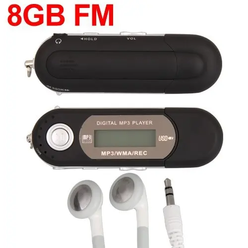 2017 Новый портативный MP3 Черный 8 Гб LCD мини WMA плеер FM радио USB флэш