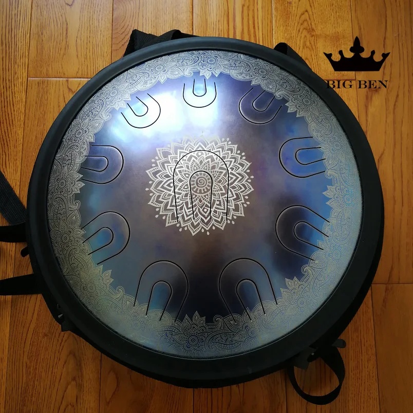 Ручной работы hank drum HandPan 14 дюймов двойной тон язык уличный художественный барабан ручной ударный музыкальный инструмент барабан