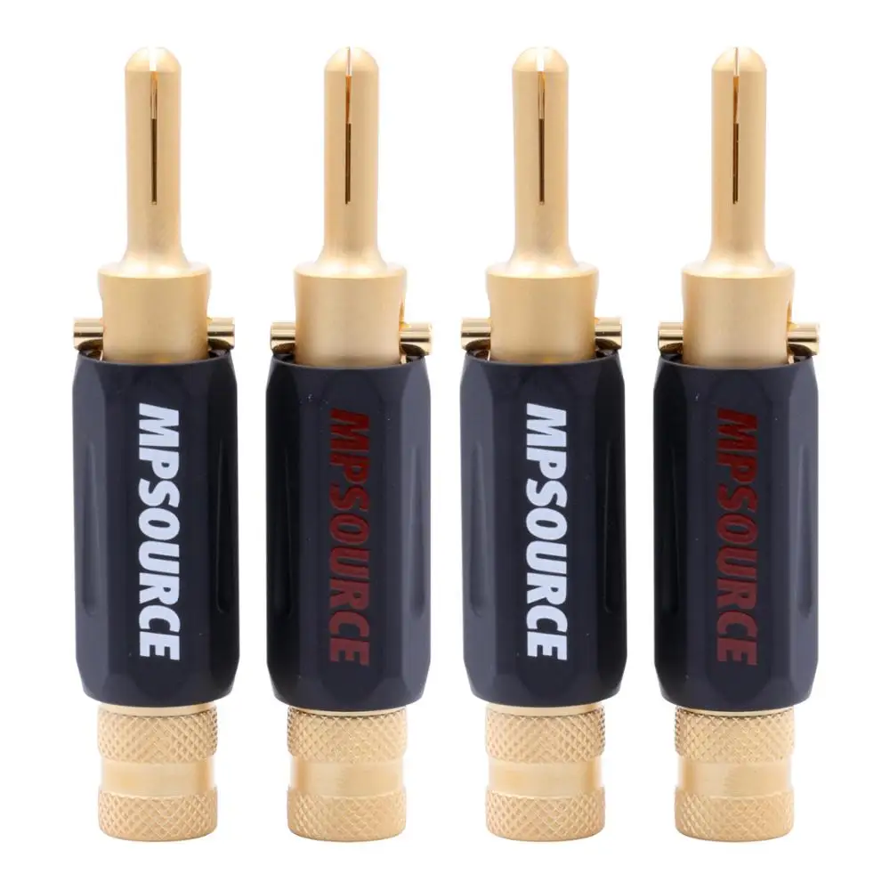 Мужской Латунный разъем типа банан MPS с черным волком 10U 24к золотым покрытием для