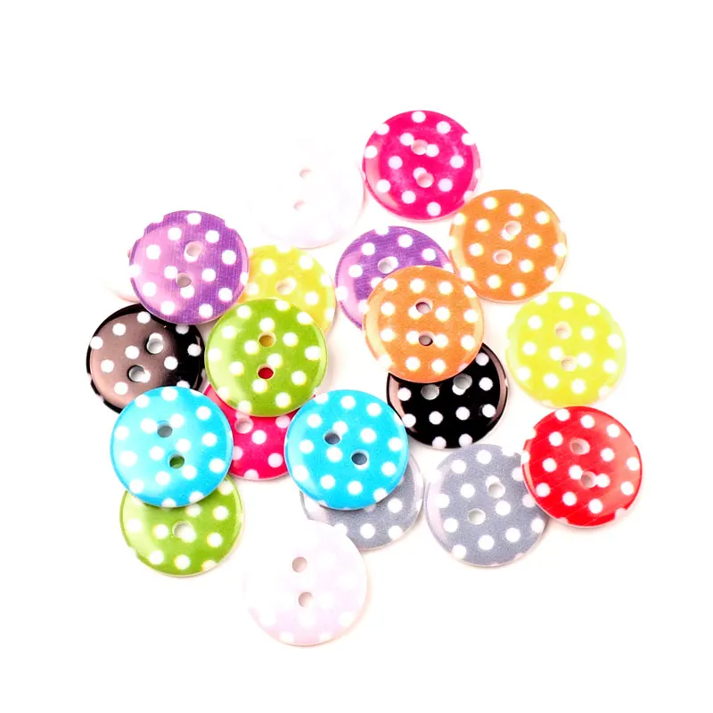 Круглые пуговицы из смолы в горошек 50 шт.|sewing buttons|buttons for kidsbuttons buttons |