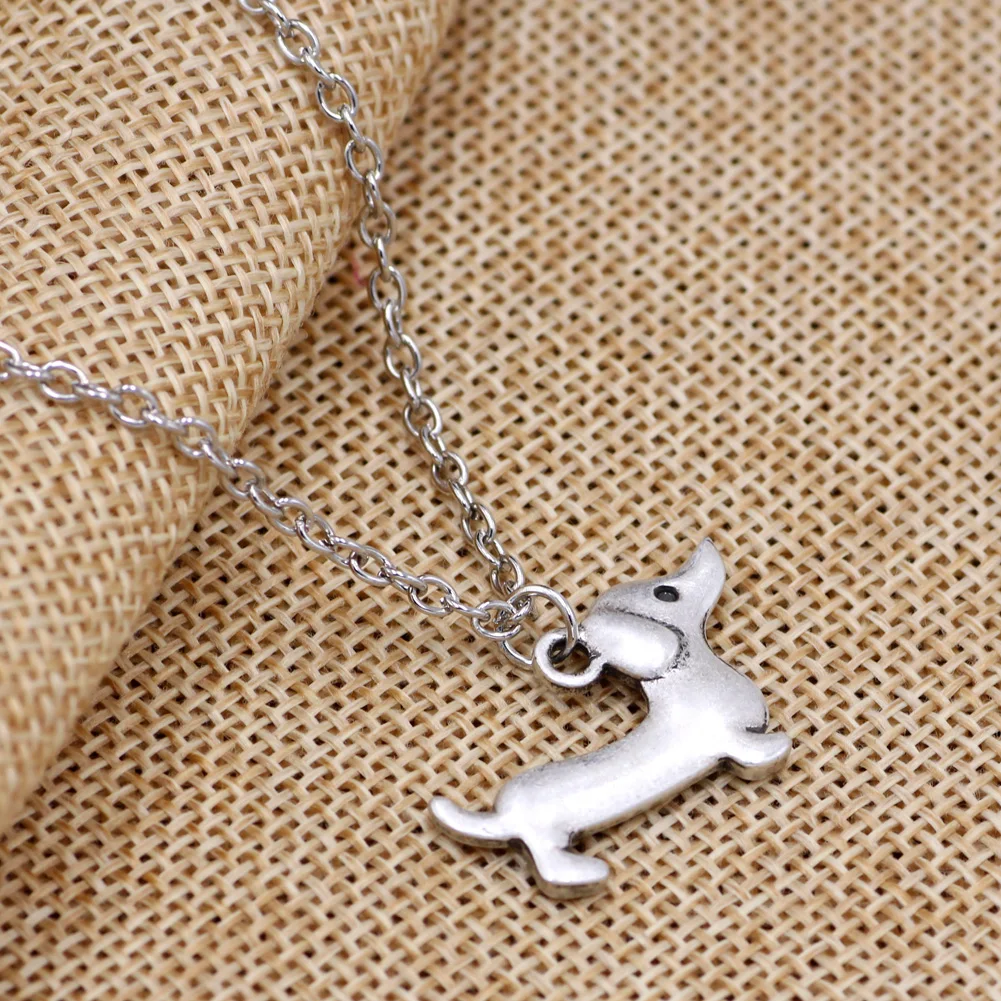 Новая Винтажная крошечная подвеска в виде таксы цепочки стиля бохо-шик Колбаса