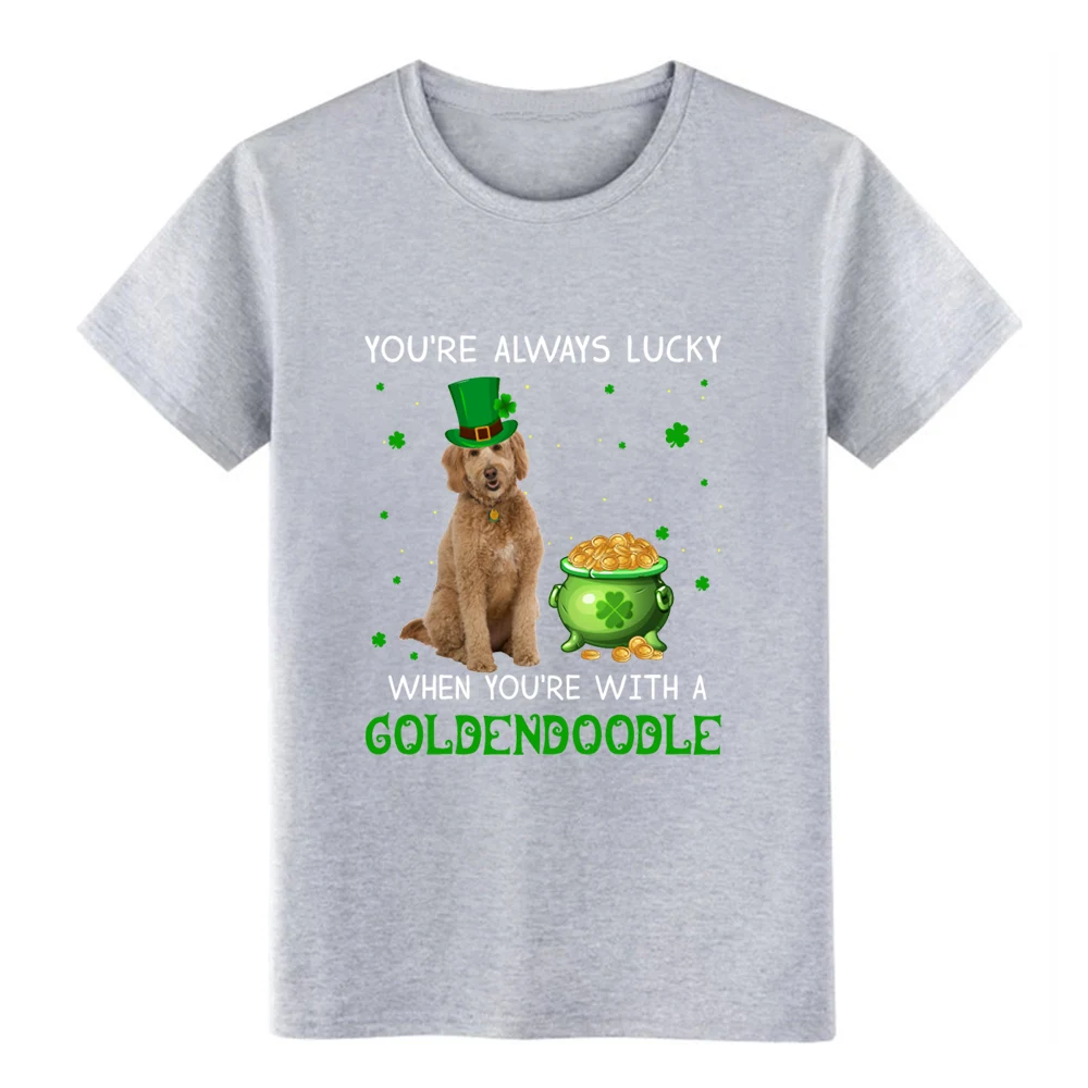 Всегда Lucky When You_re с Goldendoodle T shi футболка персонализированный хлопок плюс размер 3xl