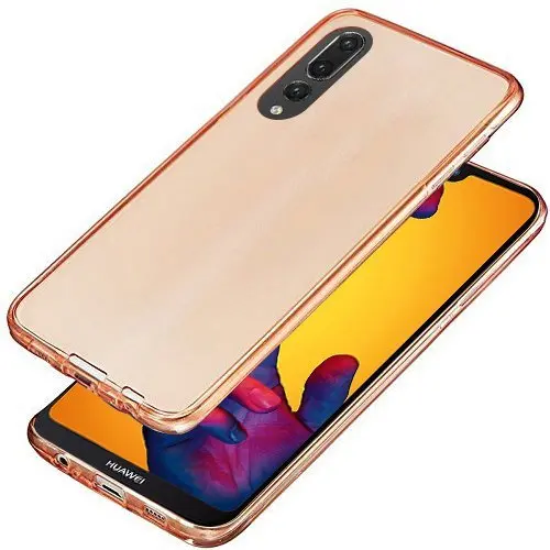 Двойной Мягкий силиконовый чехол для huawei P30 P20 Lite P Smart Plus Y9 Y7 Y6 Pro mate 20 Honor 10 Lite Nove 2i 3e чехол на весь корпус - Цвет: Rose gold