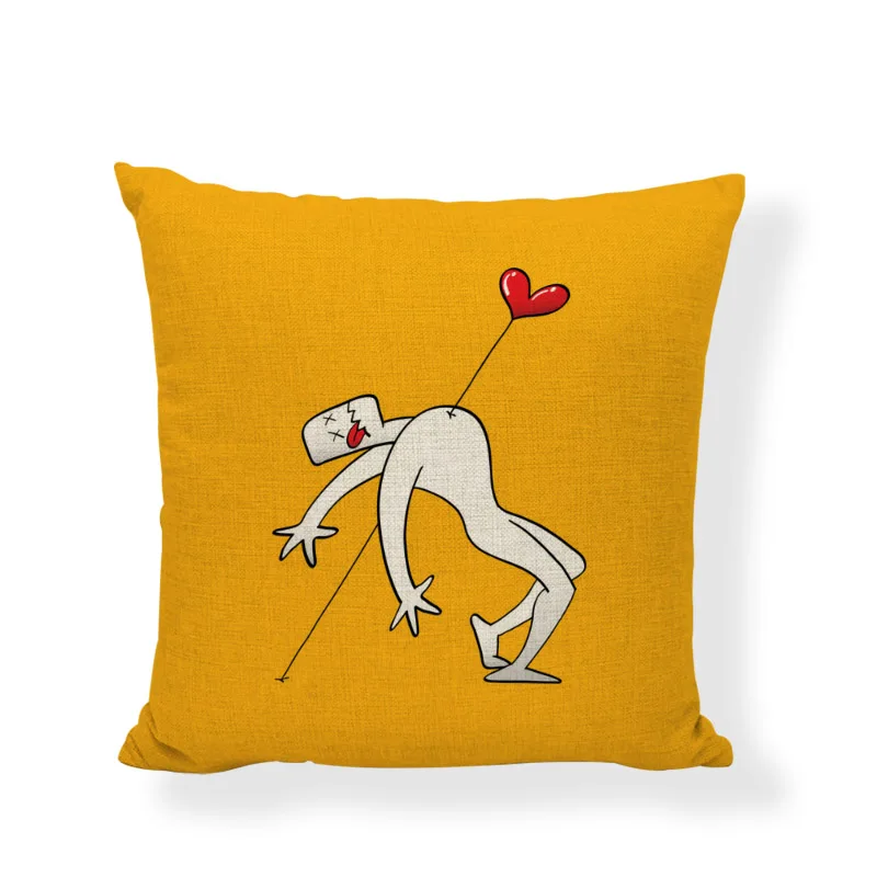 Creative Happy Valentine's Day Throw Pillow Cases Sweet Love Square Cushion Covers Romantic Valentine Gifts Printed Home Decor | Дом и сад