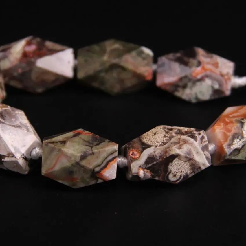 Граненые бусины для изготовления ювелирных изделий коричневые и белые из