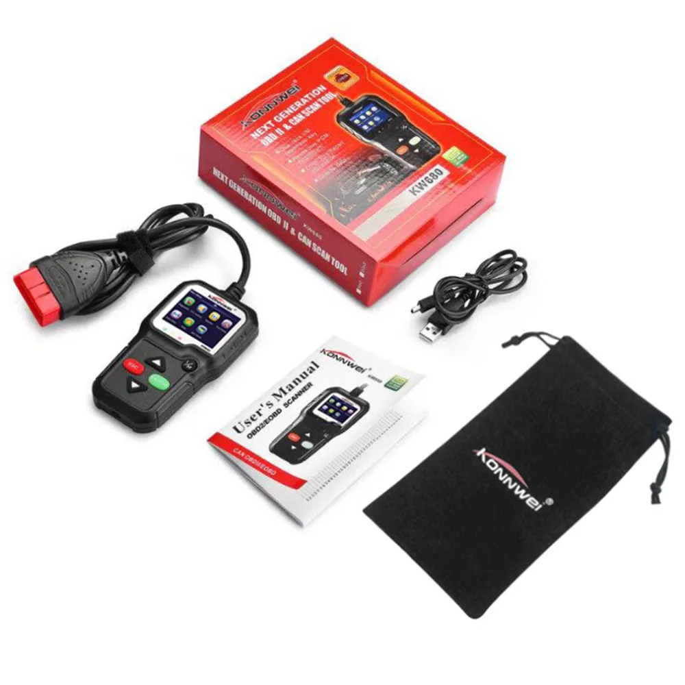 KW680 Car Auto Troubleshooting Scanner Vehicle Mistake Fault Diagnostic Tester 12V Detecting | Инструменты
