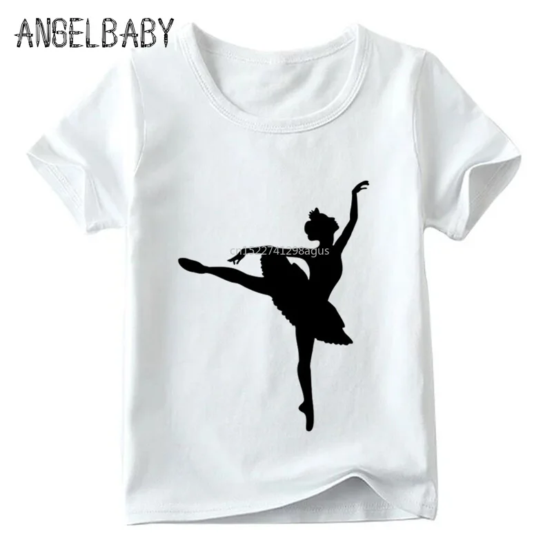Детская забавная футболка с надписью I Love Ballet Girl детские летние белые топы