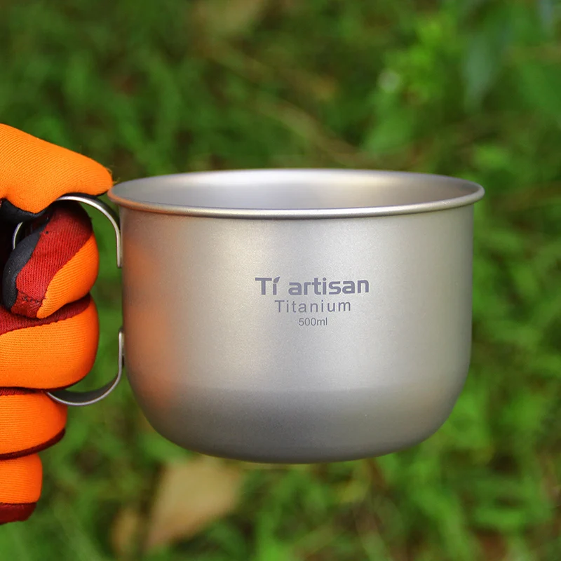 Tiartisan чашка для воды кофе 500 мл чайная кружка из чистого титана светильник