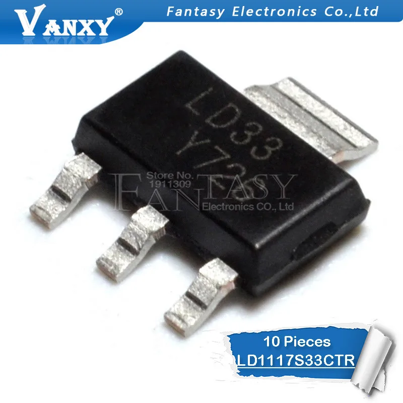 10 шт. LD1117S33CTR SOT 223 LD1117S33 SOT223 LD33 IC REG LDO 3 V 950MA|Интегральные схемы| |