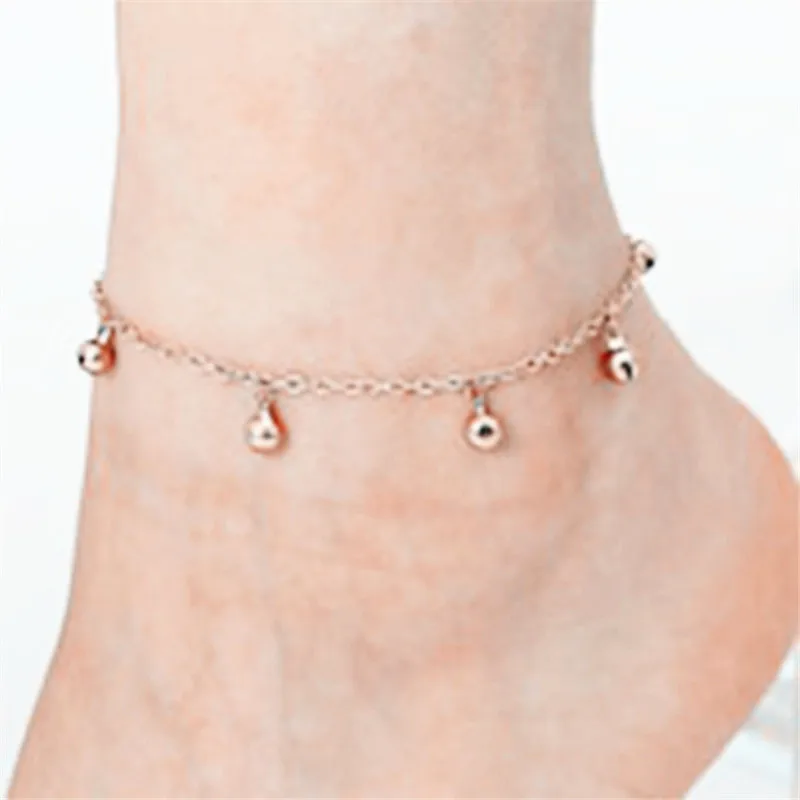 Simple Design Seven Bells Charms Link Chain Anklets Bracelets For Women Delicate Stainless Steel Tobilleras Para Mujer No Fade | Украшения