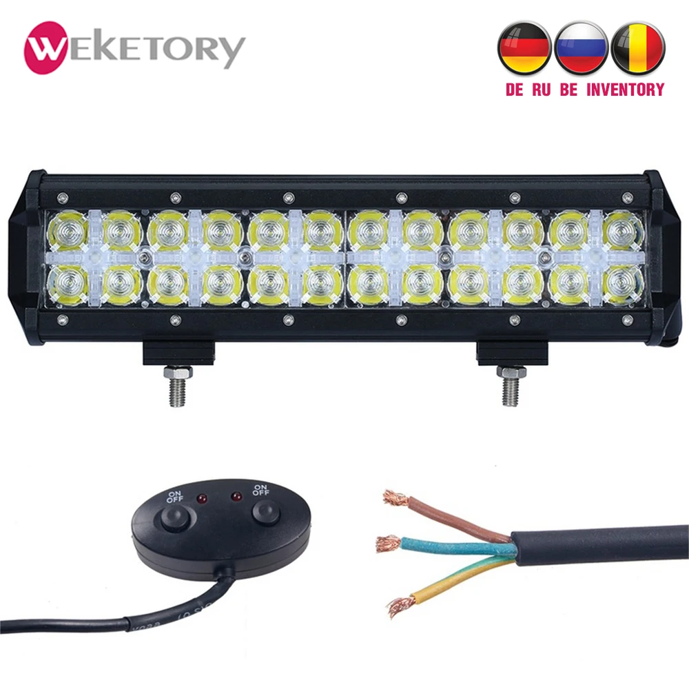 Weketory 7D светодиодный 6 LED DRL 12 дюймов 120 Вт свет бар для трактора OffRoad 4WD 4x4 грузовик