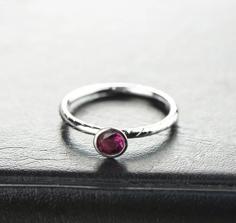 2019 New Fashion Brazil Garnet Stone Ring For Women Original Design Elegant 925 Sterling Silver Gift Christmas | Украшения и