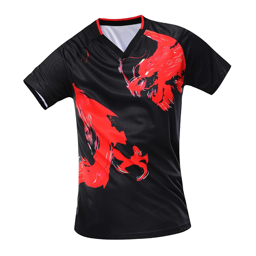 Female black shirt Новые китайские рубашки для настольного тенниса для мужчин/женщин, спортивная одежда для настольного тенниса, футболки для пинг-понга, спортивные рубашки - Цвет: Female black shirt