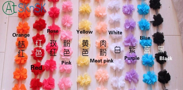 Лидер продаж 10 ярдов/партия разноцветная шифоновая Цветочная кружевная ткань 3D с