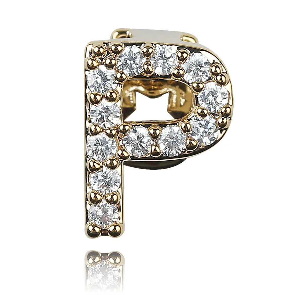 GUCY, новинка, хип-хоп, 26 букв, золото, серебро, зубы, Grillz, все, Iced Out, микро, Pave CZ зубья, грили с силиконом для рождественского подарка - Окраска металла: P