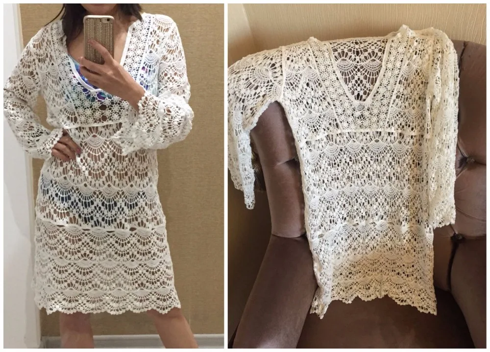 Сексуальные туники для пляжа Sarong Plage купальник накидка юбка плавания белая