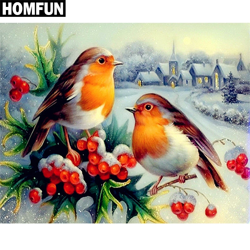 Алмазная 5D Вышивка HOMFUN Птица картина сделай сам с полными квадратными/круглыми