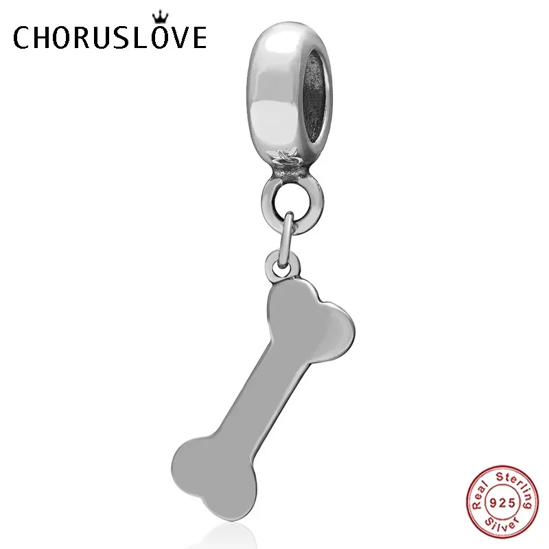 Choruslove преданный Лаки Собачья голова Шарм стерлингового серебра 925 пробы I Love My Bone