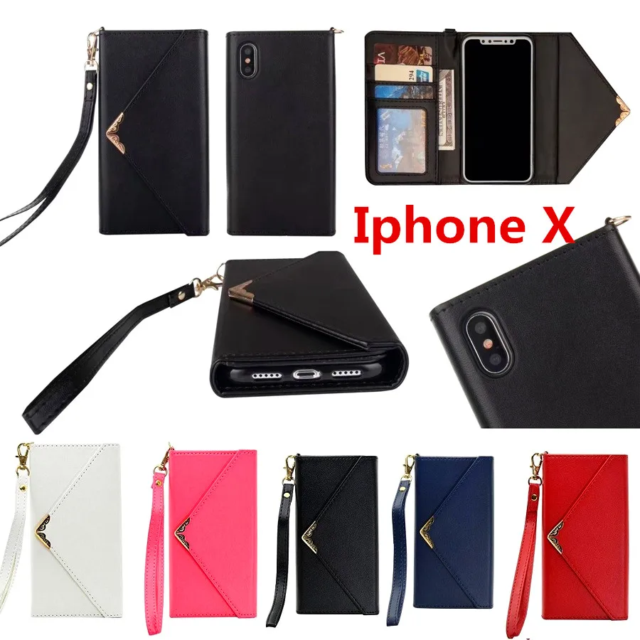 Чехол для Iphone X 8 7 6 S 5 5S samsung Galaxy S7 Edge S8 Plus Note конверт флип кожаный кошелек чехол карт