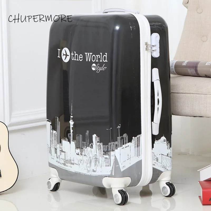 style 4 Chupermore модные креативные сумки на колёсиках для мужчин чемодан колеса 20 дюймов женские дорожные сумки пароль тележка - Цвет: style 4