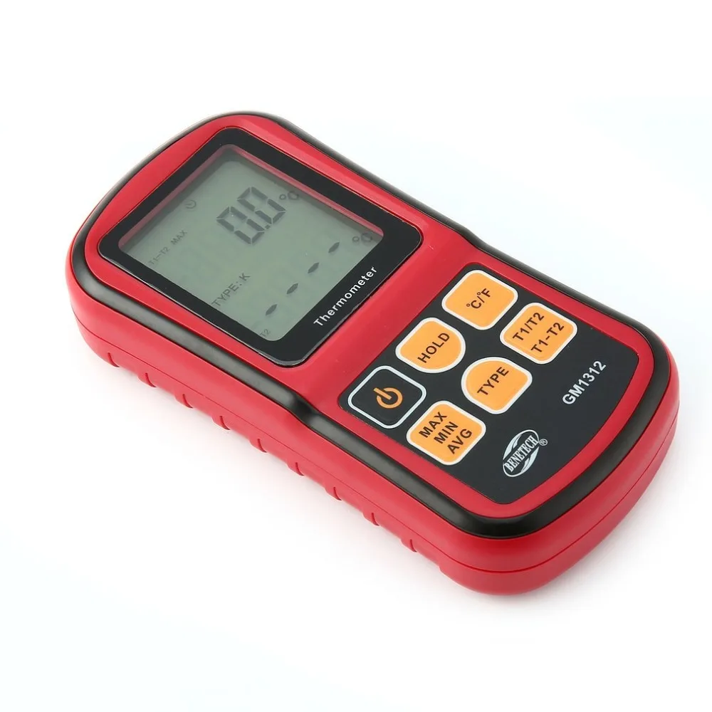 Benetech GM1312 цифровой термометр термопары Двухканальный измеритель температуры для