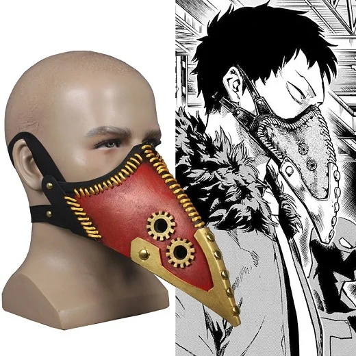 

High-Q Anime Cos My Hero Academia Overhaul Mask Cosplay Crow Mouth Plague Doctor Halloween Masks Steampunk Beak Gothic Mask