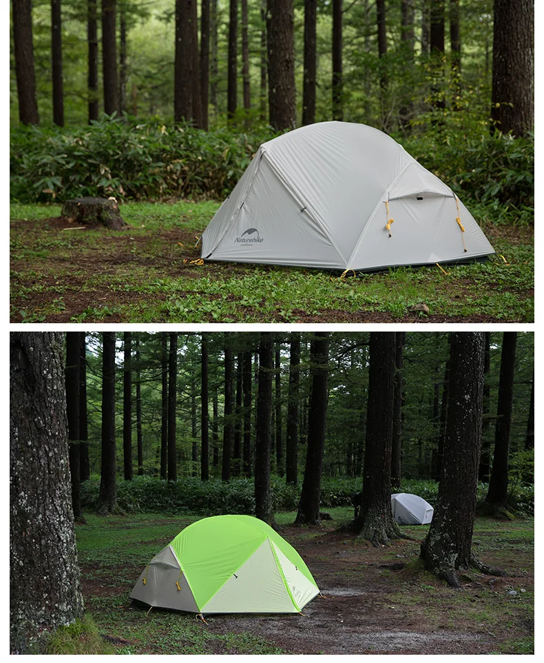 Naturehike 3 сезона Mongar 2 Человек Палатка 20D силиконовый нейлон Fabic двухслойный Водонепроницаемый купол тент фойе