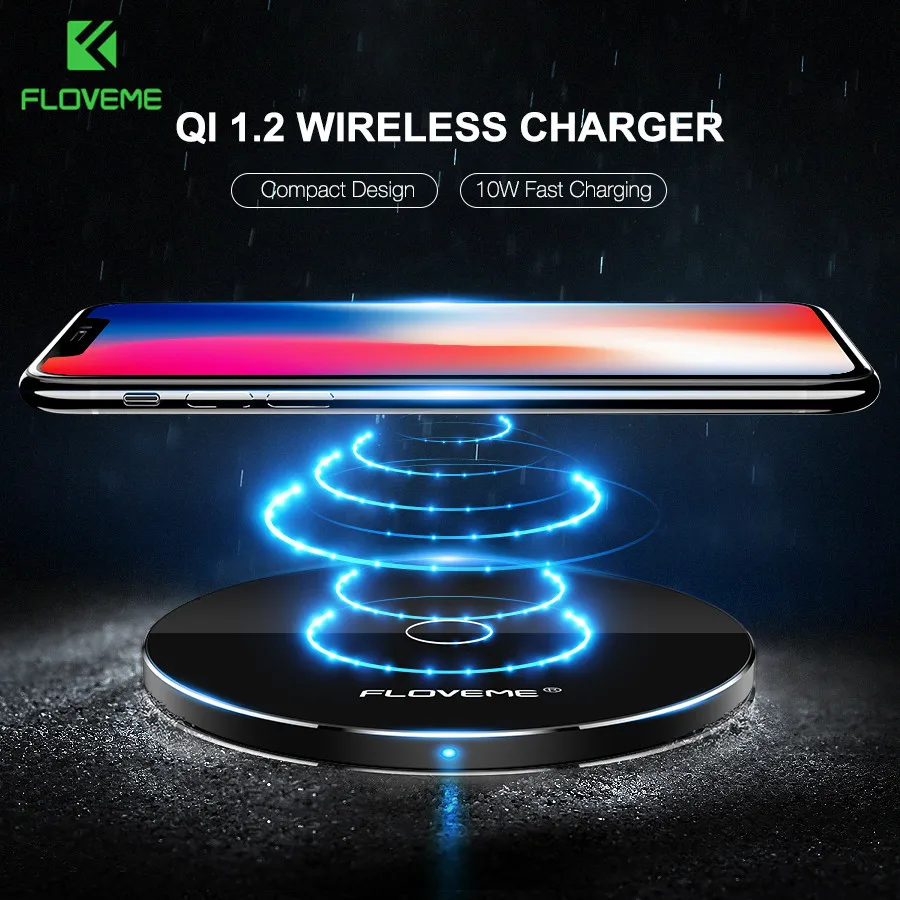 Беспроводное зарядное устройство FLOVEME 10 Вт Qi для iPhone X/XS Max XR 8 Plus зеркальная