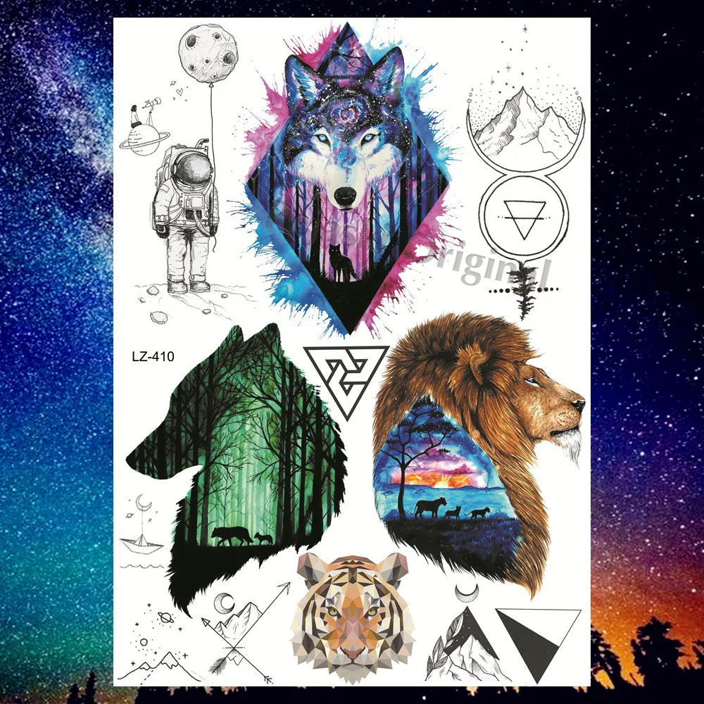 REJASKI Tribal Fox индийские временные татуировки в виде листьев розы для женщин
