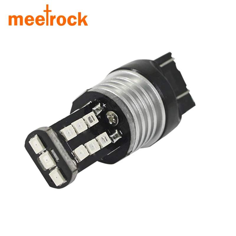 

Meetrock newest super bright T20 led 7443 w21/5w 15 SMD 2835 light car tail brake stop reserve auto lamp bulb 12V car styling