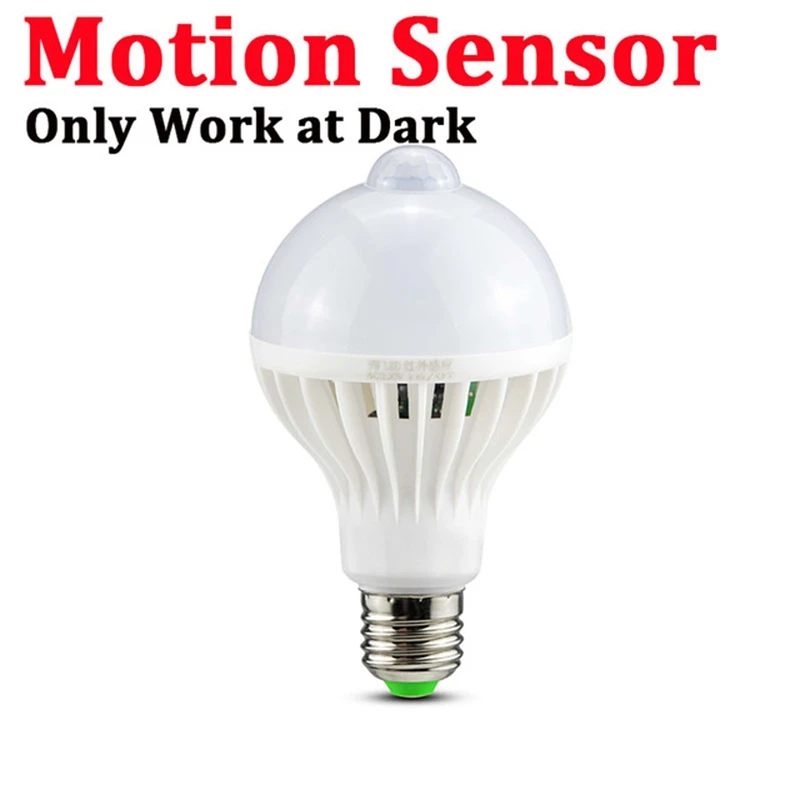 Motion Sensor Инфракрасная Ночная лампа для тела E27 детектор движения умный звук/PIR датчик движения светодиодный светильник для лестничной дорожки коридора ночной Светильник s - Испускаемый цвет: Motion Sensor