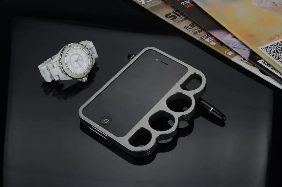 Бампер из алюминиевого сплава для iPhone 4 4S, Модный чехол-рамка для телефона - Цвет: gray