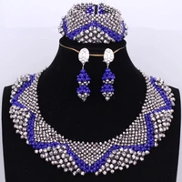 bridal jewelry sets for women wedding african royal blue nigerian necklaces sets free shipping dubai necklace set