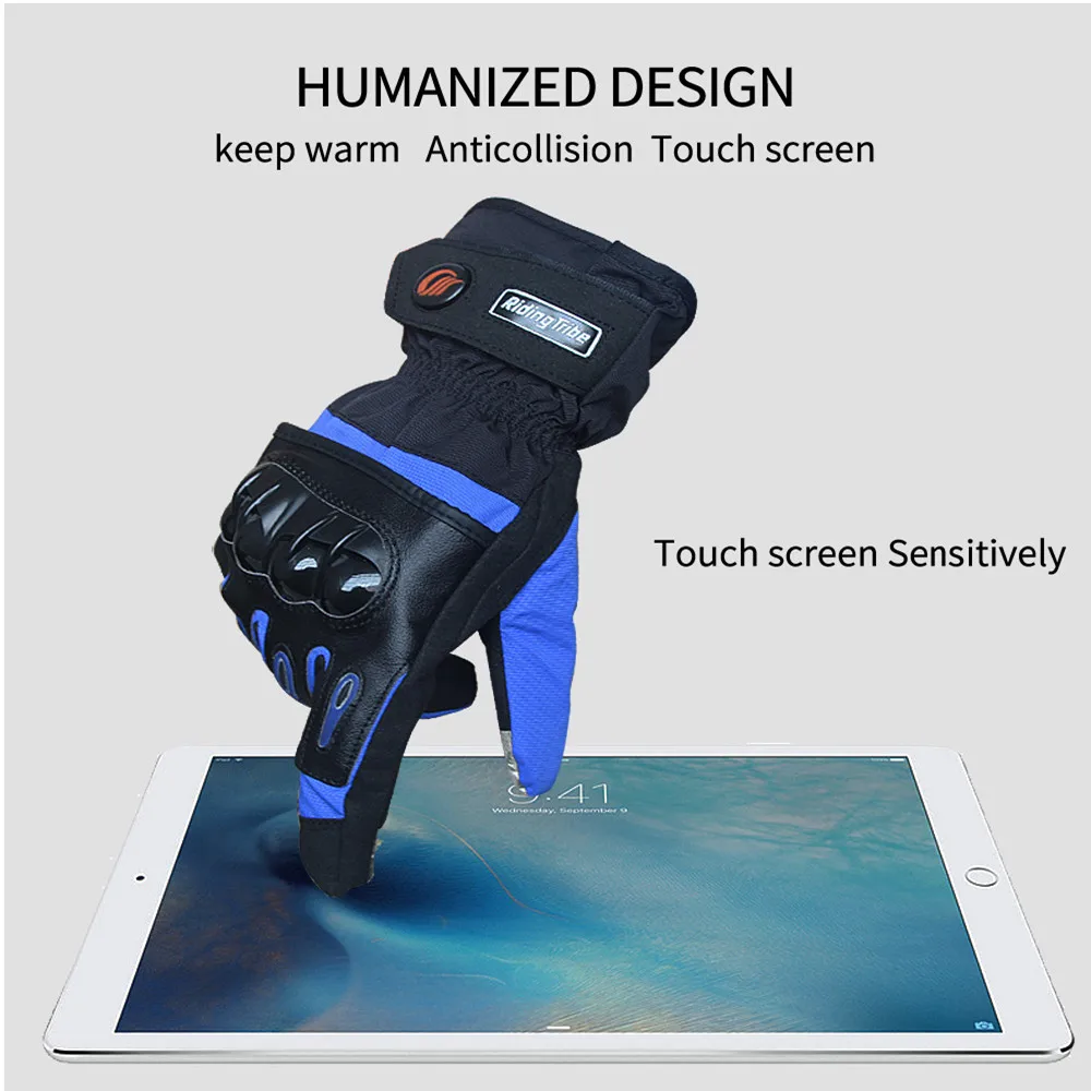 

Cycling Motorcross Gloves Touch Screen Waterproof Warm Hands Protection Motorcycle Winter Protective Guards Full Finger Glove