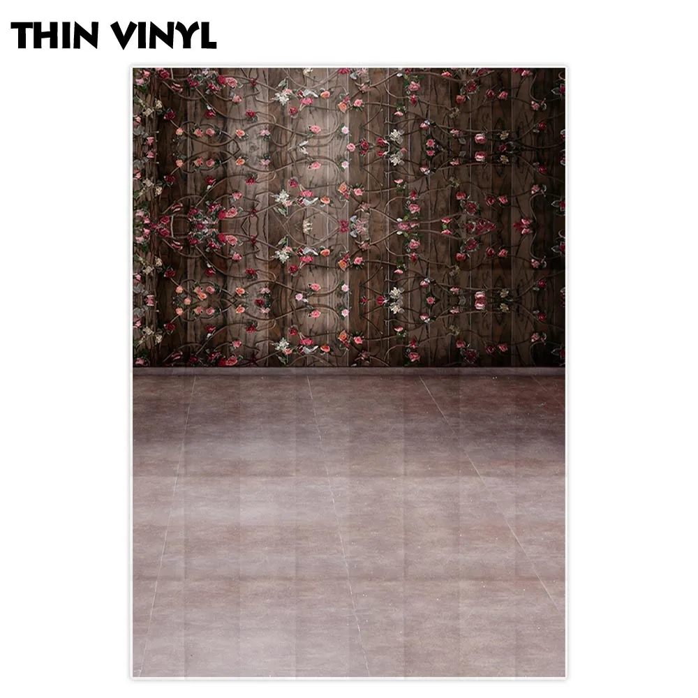 Фон для фотосъемки Allenjoy с изображением деревянной стены и цветов на День Св.