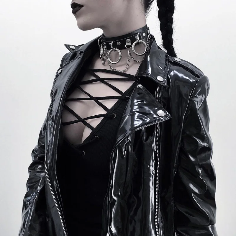 Beyonce Nightclub Accessories Clavicle Chain PU Neck Belt Ring Wide-Edged Ferrous Metal Necklace Hanging VDB343 | Тематическая