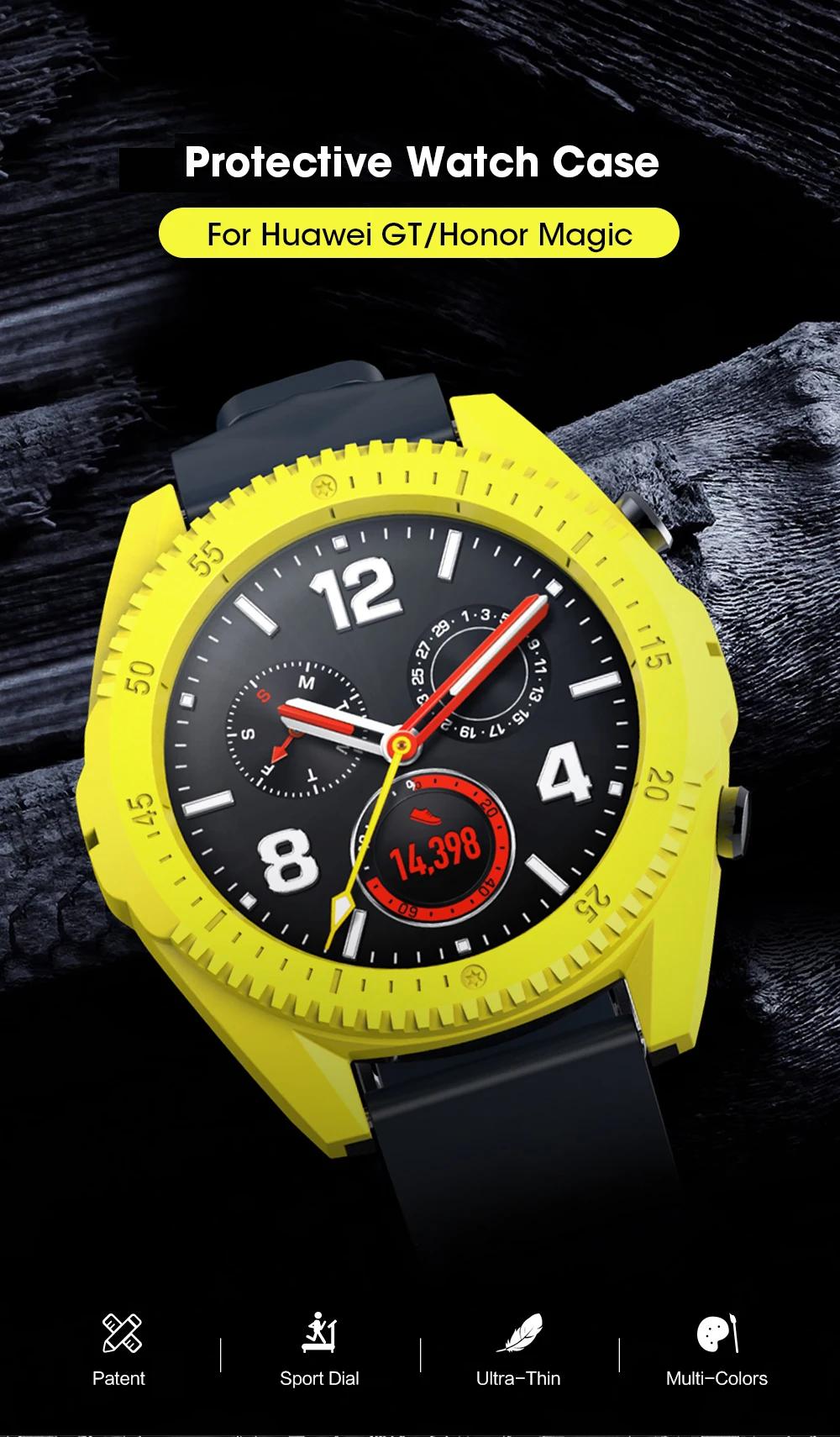 Защитный чехол из поликарбоната для huawei Watch GT 46 мм, чехол-накладка, цветной защитный чехол для huawei GT, аксессуары для часов, чехол