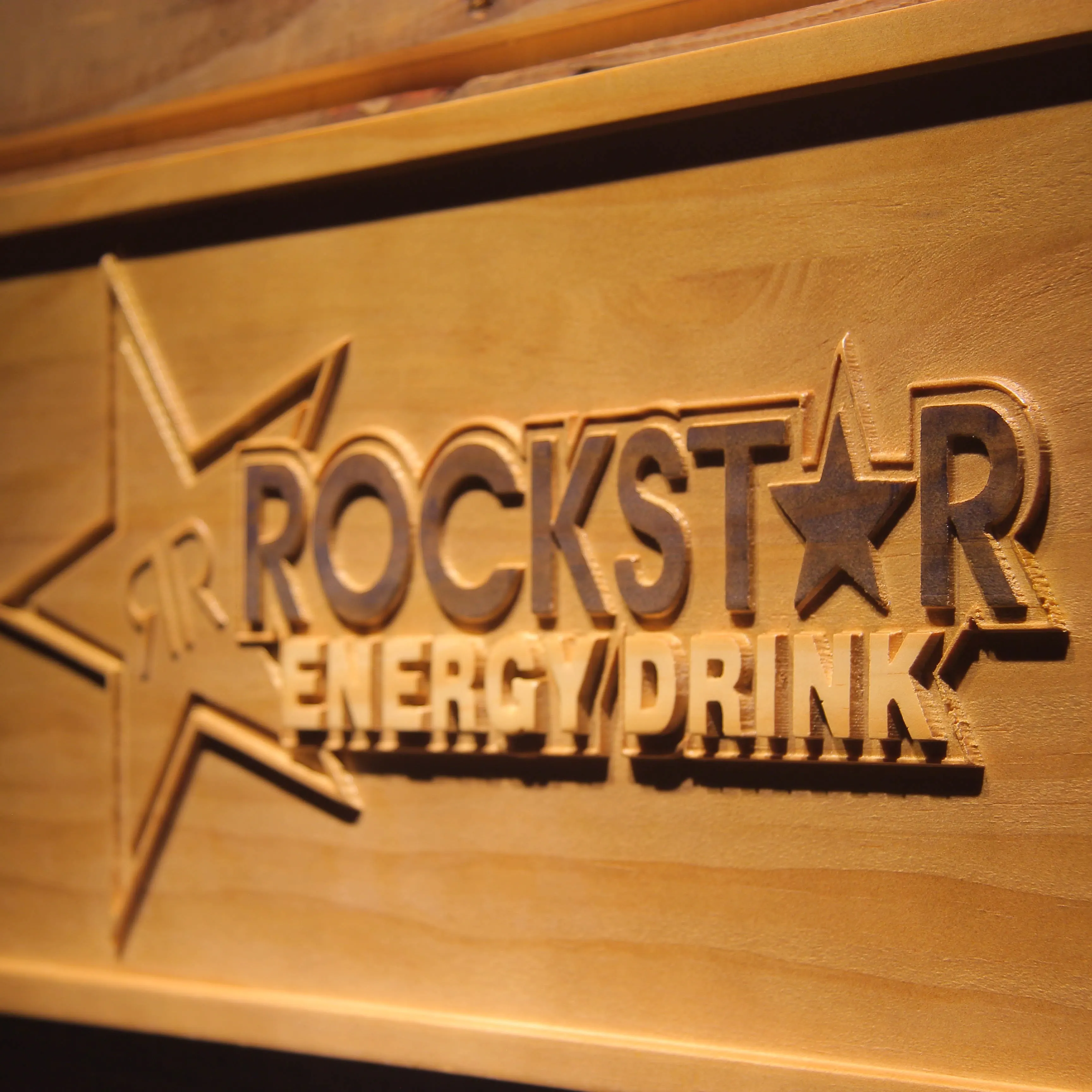 Rockstar энергетический напиток бар 3D деревянный знак|Таблички и знаки| |