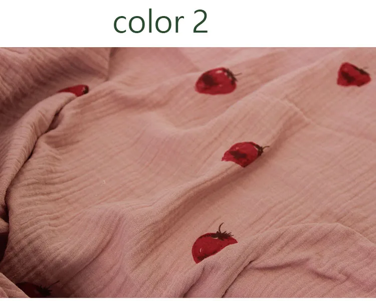 color 2 Натуральный хлопок двойная Марля мягкая ткань 135 см ширина детское одеяло швейная ткань - Цвет: color 2