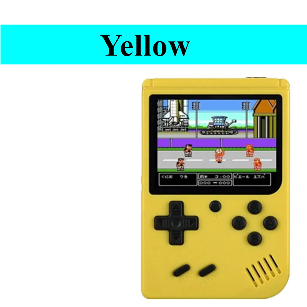 Yellow Coolbaby Ретро Портативный мини портативные игровые консоли 8 бит 3 дюймов Цвет ЖК-дисплей детская Цвет игровой плеер встроенный 168 видеоигры - Цвет: Yellow
