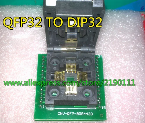 Адаптер для программирования QFP32 на DIP32 TQFP32 FQFP32 PQFP32 IC Разъем тестирования шаг 0 8 мм