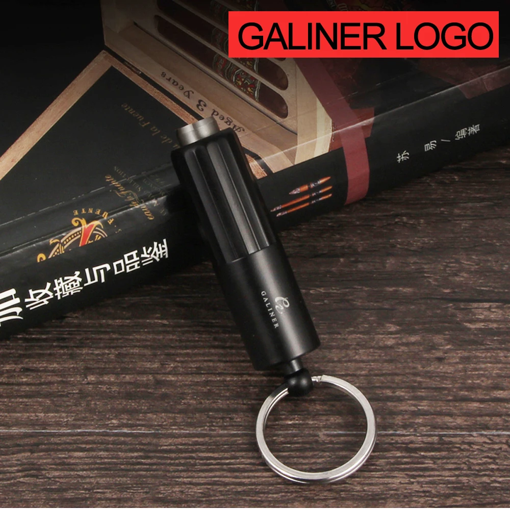 COHIBA металлический портсигар Портативный нержавеющая сталь машинка для резки табака аксессуары для сигар два размера Дырокол сигары инструменты - Цвет: GALINER