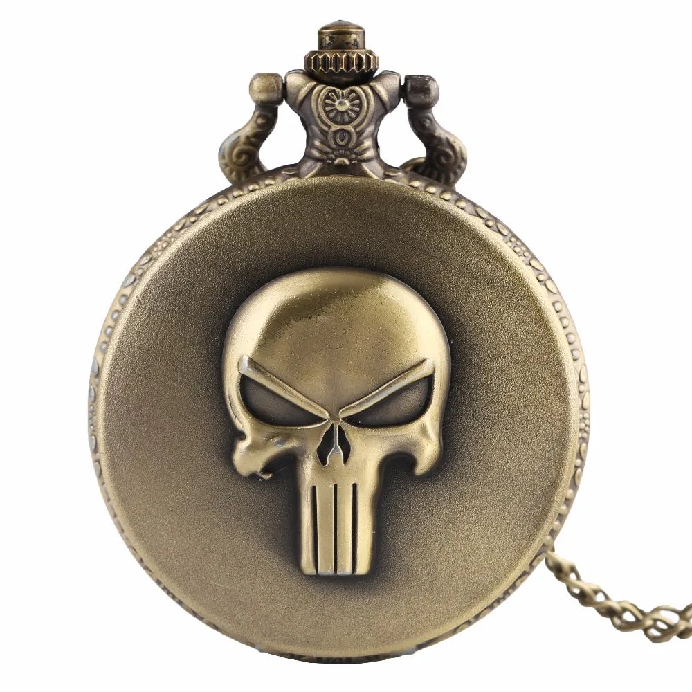 

YISUYA Antique Full Hunter Steleton Pocket Watch Men Retro Style Skull Punk Pendant Quartz Watch Women Steampunk Necklace Reloj