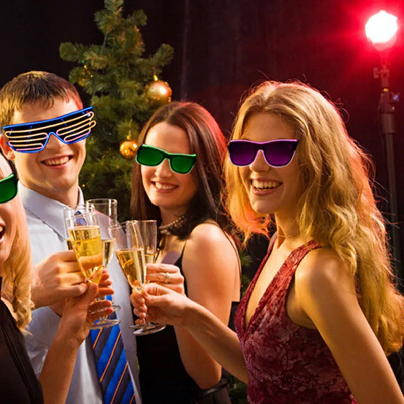 Flashing EL Glasses Wire LED Glow Party Supplies Lighting Novelty Gift Bright Light Festival Sunglass | Дом и сад