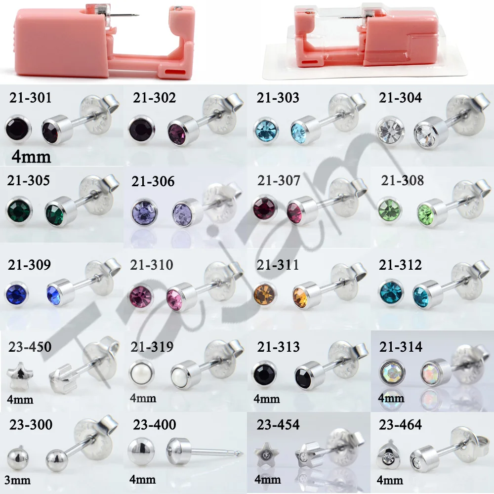 6 шт./коробка одноразовые розовые серьги-гвоздики из нержавеющей стали 316L