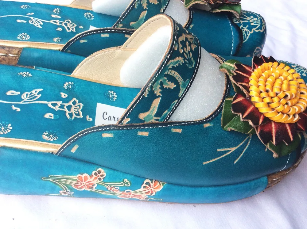 Горячая Распродажа новые горячие летние женские тапочки Careaymade из воловьей кожи