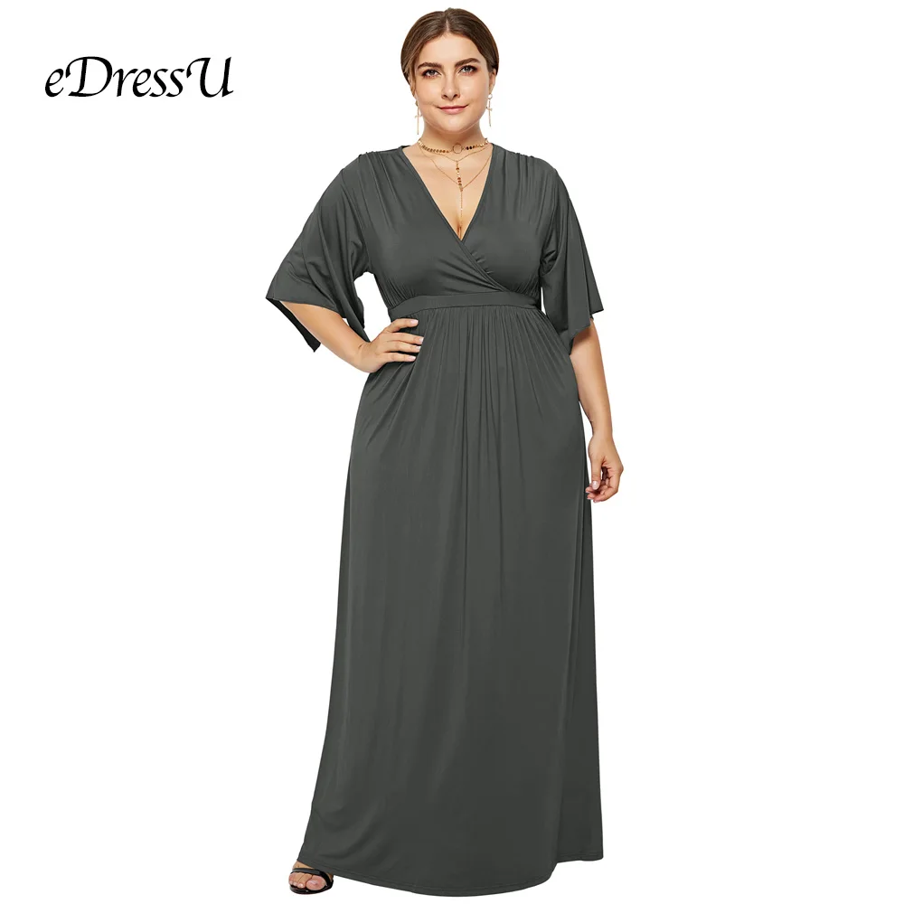 【Clearance】 элегантное красное вечернее платье размера плюс длина в пол эластичное