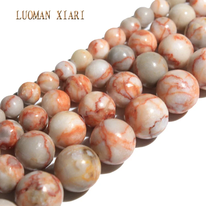 Круглые бусины красного цвета Пикассо для изготовления ювелирных украшений